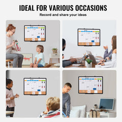 24"x 18" Monthly Calendar Whiteboard & Cork Board Combo with Aluminum Frame – 2-in-1 Magnetic Dry Erase Bulletin Board for Wall Mount – Ideal for School, Home, Office