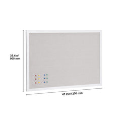 48"x36" White Cork Board with Linen Surface – Stylish Wall-Mounted Bulletin Board for Home, School, Office – Elegant & Functional Noticeboard