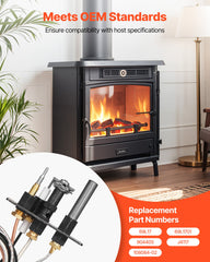 Gas Pilot Assembly, OE 69L17, 69L1701, 904405, J4117, 108084-02 Fireplace Gas Pilot Assembly Kit, Natural Gas Ignition Replacement, Compatible with Lennox, Superior, Astria Models, Black