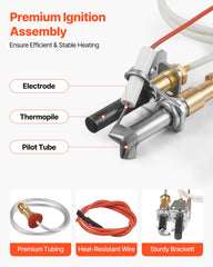 Gas Pilot Assembly, OE 446-512A, HSRV 446-512A, SRV 446-512A Fireplace Gas Pilot Assembly Kit, Natural Gas Ignition Replacement, Compatible with Heat & Glo, Heatilator, Lennox, Regency Models