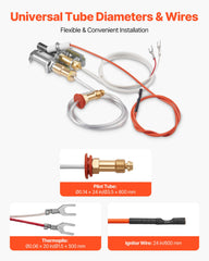 Gas Pilot Assembly, OE 446-512A, HSRV 446-512A, SRV 446-512A Fireplace Gas Pilot Assembly Kit, Natural Gas Ignition Replacement, Compatible with Heat & Glo, Heatilator, Lennox, Regency Models