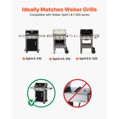 Flavorizer Bars, 39cm Grill Replacement Part, for Weber Spirit I & II 300 Series Grills, Including Spirit E-310, ll S-310, ll E-320, Porcelain-enameled Steel Thicker Heat Plate, 5 Pack