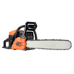 58 cc Gas Chainsaw, 508 mm Gas Powered Chainsaw, 2.0 kW Power Chain Saw with Non-Slip Handle, Gas-Powered Chainsaws with Dual Fuel Tanks, For Wood Cutting, Tree Trimming, and Land Clearing