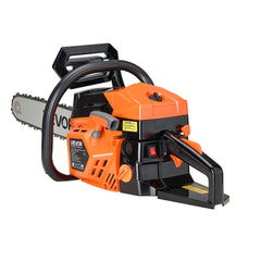 58 cc Gas Chainsaw, 508 mm Gas Powered Chainsaw, 2.0 kW Power Chain Saw with Non-Slip Handle, Gas-Powered Chainsaws with Dual Fuel Tanks, For Wood Cutting, Tree Trimming, and Land Clearing