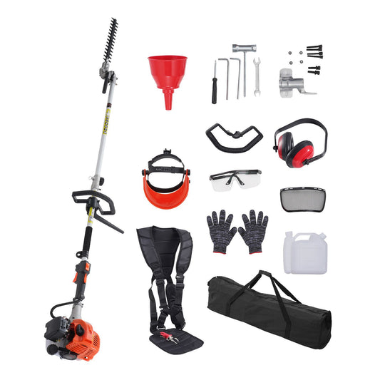 15.7-inch 26CC 2 Cycle Gas Hedge Trimmer, Gas Powered Pole Hedge Trimmer with Dual Sided Dual Action Blade, Adjustable Trimmer Head, Suitable for Trimming Shrubs, Bushes