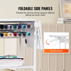 Heat Press Table 3Tier Movable Heat Press Stand Foldable with Wheels White