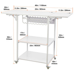 Heat Press Table 3Tier Movable Heat Press Stand Foldable with Wheels White