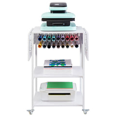 Heat Press Table 3Tier Movable Heat Press Stand Foldable with Wheels White