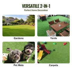 Artifical Grass, 3 x 5 ft Rug Green Turf, 1.38" Fake Door Mat Outdoor Patio Lawn Decoration, Easy to Clean with Drainage Holes, Perfect For Multi-Purpose Home Indoor Entryway Scraper Dog Mats