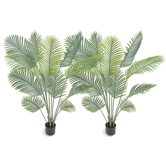 Artificial Palm Tree, 1.5m Tall Faux Plant, Secure PE Material & Anti-Tip Tilt Protection Low-Maintenance Plant, Lifelike Green Fake Tree for Home Office Warehouse Decor Indoor Outdoor