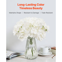Artificial Flowers, 105 pcs Real Looking White Silk Fake Hydrangea Bulk, White Faux Bridal Shower with Stems for DIY Wedding Bouquets, Home Centerpieces Arrangements, Party Tables Decorations