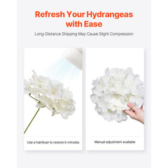 Artificial Flowers, 105 pcs Real Looking White Silk Fake Hydrangea Bulk, White Faux Bridal Shower with Stems for DIY Wedding Bouquets, Home Centerpieces Arrangements, Party Tables Decorations