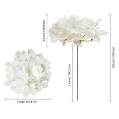 Artificial Flowers, 105 pcs Real Looking White Silk Fake Hydrangea Bulk, White Faux Bridal Shower with Stems for DIY Wedding Bouquets, Home Centerpieces Arrangements, Party Tables Decorations