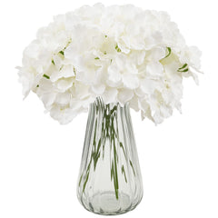 Artificial Flowers, 105 pcs Real Looking White Silk Fake Hydrangea Bulk, White Faux Bridal Shower with Stems for DIY Wedding Bouquets, Home Centerpieces Arrangements, Party Tables Decorations
