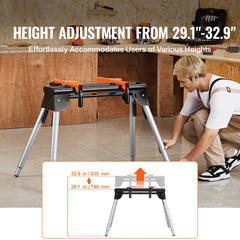 Miter Saw Stand 330lbs Load Capacity Steel 29.1"-32.9" Adjustable Height