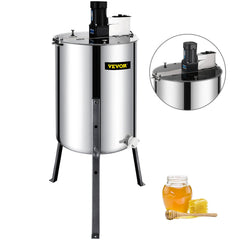 4 Frame Electric Honey Extractor Beekeeping 120 W Motor 2 Clear Lids