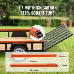 2-Sided Trailer Tailgate Lift Assist, 163 kg Load Capacity, Compatible with Open Utility Trailer Tailgate and Ramp, with 25.4-61 cm Heights Side Rail and 1.22-1.83 m Height Tail Gate or Ramp