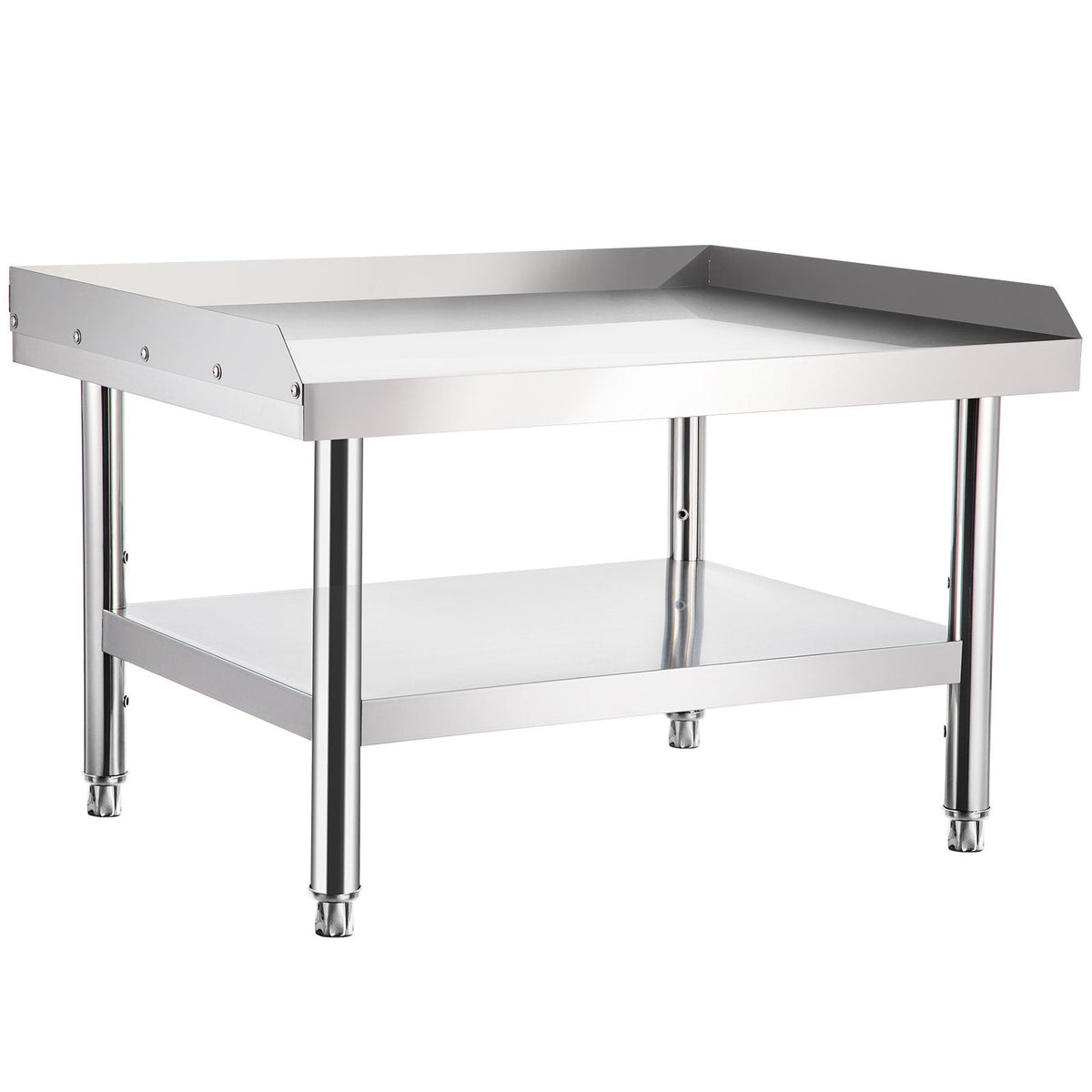 Stainless Steel Equipment Grill Stand, 122 x 76 x 61cm Stainless Table, Grill Stand Table with Adjustable Storage Undershelf, Equipment Stand Grill Table for Hotel, Home, Restaurant Kitchen