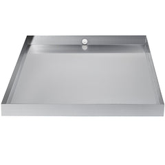 32 x 30 x 2.5 Inch Washing Machine Pan 18 GA Thickness 304 Stainless Steel Heavy Duty Compact Washer Drip Tray with Drain Hole & Hose Adapter