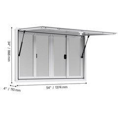Concession Window 1346x838 mm, Aluminum Alloy Service Window for Food Truck, Up to 85 Degrees Stand Serving Window with 4 Sliding Windows, Awning Door, and Drag Hook, for Concession Trailers