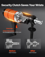 Diamond Core Drilling Machine, 200 mm Drilling Diameter, 2-in-1 Handheld & Stand-Mount Dry and Wet Concrete Core Drill Rig with 4 Bits, 1000/2250 RPM 2-Speed, for Concrete Brick Stone, 1500W