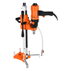 Diamond Core Drilling Machine, 200 mm Drilling Diameter, 2-in-1 Handheld & Stand-Mount Dry and Wet Concrete Core Drill Rig with 4 Bits, 1000/2250 RPM 2-Speed, for Concrete Brick Stone, 1500W