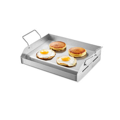 Stainless Steel Griddle, 17x13 inch Universal Flat Top Rectangular Plate, Gas Grill Griddle for BBQ Grill, Teppanyaki, Portable Family Cookware with Handle, for Camping Tailgating Party