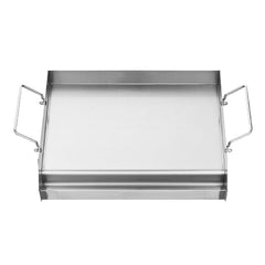 Stainless Steel Griddle, 17x13 inch Universal Flat Top Rectangular Plate, Gas Grill Griddle for BBQ Grill, Teppanyaki, Portable Family Cookware with Handle, for Camping Tailgating Party