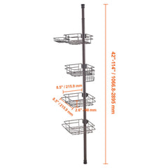 42" to 114" High Shower Corner Caddy Tension Pole Rust-Proof Tension Pole