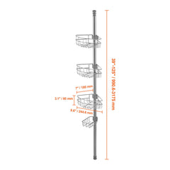 39" to 125" High Shower Corner Caddy Tension Pole Rust-Proof Tension Pole