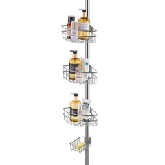 39" to 125" High Shower Corner Caddy Tension Pole Rust-Proof Tension Pole