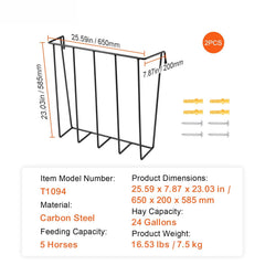 Livestock Hay Feeder 2 Packs 24 Gallons Wall Mounted Goat Hay Rack
