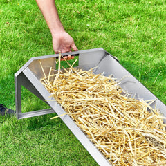 Livestock Feeding Trough, 22 Gallon Capacity, 45" Hay Feeder, Heavy Duty Steel Livestock Trough, Galvanized Steel Sheep Feeder Trough Feeding up to 10 Goats for Horse Sheep Hog Farm Sheds Pen