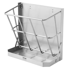 Goat Hay Feeder, 21 Gallons Large Capacity, 2 in 1 Hay and Grain Feeder, Wall Mounted Livestock Feeder with Feed Tray, Multiple Sided Goat Hay Rack, Sturdy Steel Hay Rack for Sheep Horses