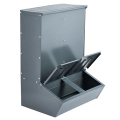 Hog Feeder 3.7 Bushel Metal Double Door Pig Feeder Feeding up to 8 Hogs