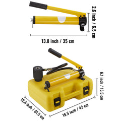 10 Ton Hydraulic Knockout Punch Kit, 1/2" to 2" Conduit Hole Cutter Set, KO Tool Kits with Puncher 6 Piece, Metal Sheet Driver Tools, For Aluminum, Brass, Stainless Steel, Fiberglass and Plastic