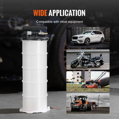 Fluid Extractor, 6.5 Liters Capacity, Pneumatic/Manual Oil Changer Vacuum Fluid Extractor with Dipstick and Liquid Suction Hose, Oil Extractor Change Pump for Automotive Fluids Vacuum Evacuation