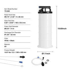Fluid Extractor, 6.5 Liters Capacity, Manual Hand-Operated Oil Changer Vacuum Fluid Extractor with Dipstick and Suction Hose, Oil Extractor Change Pump for Automotive Fluids Vacuum Evacuation
