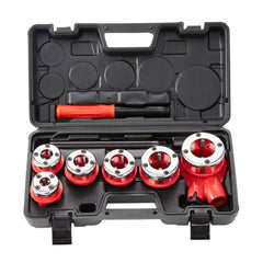 Ratchet Pipe Threader Kit, 1/4" NPT - 1-1/4" NPT Manual Ratcheting Pipe Threader, Portable Pipe Threading Tool Set with 6PCS NPT Dies, Storage Case for Galvanized Aluminum Iron Copper Pipes