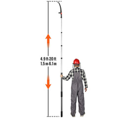 Manual Pole Saw Extendable Tree Pruner 1.5 m-6.1 m Aluminum Alloy Pole