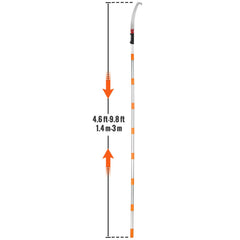 Manual Pole Saw Extendable Tree Pruner 1.4 m-3 m Aluminum Alloy Pole