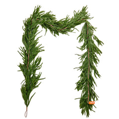 Christmas Garland, 2750 mm Realistic Norfolk Pine Garland, Evergreen Real Touch Artificial Faux Greenery Garlands, for Holiday Indoor Outdoor Xmas Decoration on Table, Mantel, and Fireplace