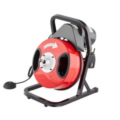 Drain Cleaner Machine 50FT x 1/2Inch Manual Feed Snake Auger with 4 Cutter