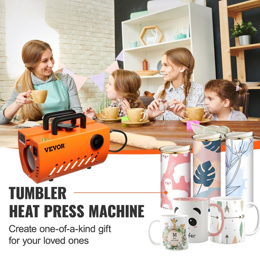 Mug Heat Press, 30oz Tumbler Heat Press Machine, Sublimation Transfer 11-15oz 16-25oz 30oz Straight Skinny Tumblers, Cup Heat Press with Heat-resist Gloves & Tape, DIY Ceramic Mugs Cups Glasses