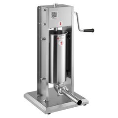 Manual Sausage Stuffer, 11 LBS / 5 L Vertical Meat Stuffer, Dual-Speed Sausage Casing Meat Filling Machine, Stainless Steel Heavy Duty Filler with 5 Stuffing Tubes, for Commercial & Home Use