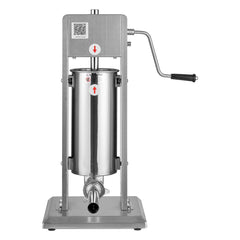 Manual Sausage Stuffer, 11 LBS / 5 L Vertical Meat Stuffer, Dual-Speed Sausage Casing Meat Filling Machine, Stainless Steel Heavy Duty Filler with 5 Stuffing Tubes, for Commercial & Home Use