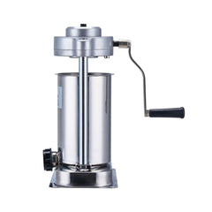 Manual Sausage Stuffer, 2 L / 5 LBS Vertical Sausage Machine with G-type Clamp, Food-Grade 304 Stainless Steel Barrel with 2 Stuffing Tubes, for Home Kitchen Restaurant Commercial