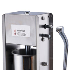 Manual Sausage Stuffer, 7 L / 15 LBS Vertical Sausage Machine, Dual-Speed Meat Stuffer, Made of Food-Grade 304 Stainless Steel, Includes 5 Stuffing Tubes, for Home Kitchen Restaurant Commercial
