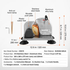 Manual Bread Slicer 0-6" Cheeser Butter Cutting for Kitchen Restaurant