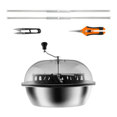 Leaf Bowl Trimmer, 24'' Trimmer Bowl, Manual Bud Trimmer with Stainless-Steel Blades for Twisted Spin Cut, Clear Visibility Dome and Hand Pruner Included, for Cutting Leaves, Buds, Flowers